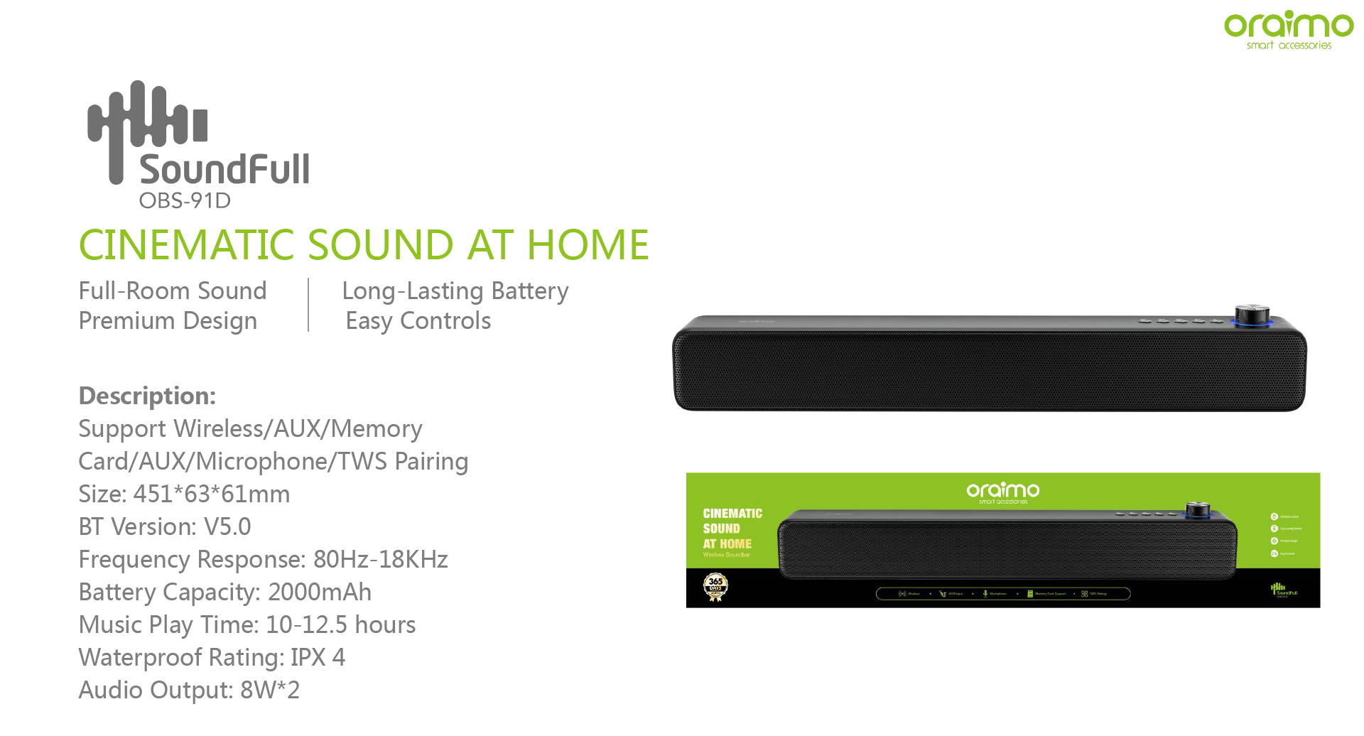 oraimo bluetooth speaker price